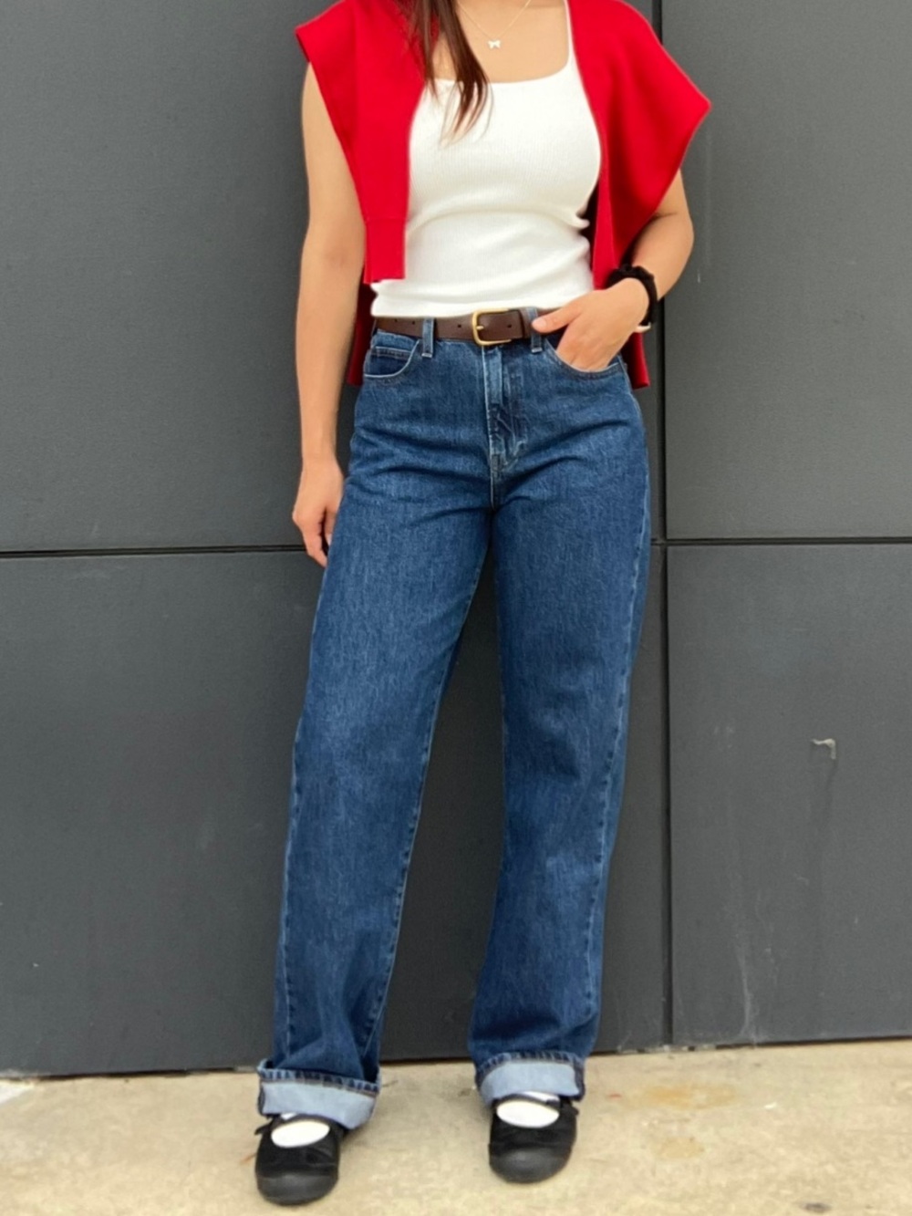 Uniqlo x JW Anderson Straight Leg Jeans in Dark Wash Denim, Size 27 NWOT